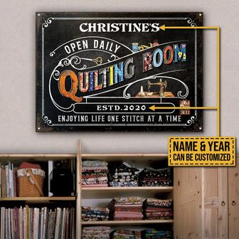 Enjoying Life Personalized Metal Sign - Gift for Quilters - Thegiftio UK