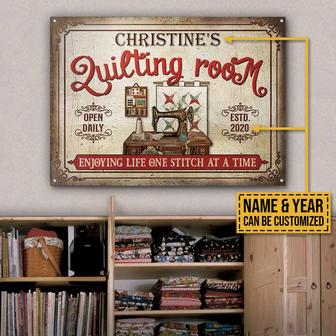 Quilting Room Enjoying Life Personalized Metal Sign - Gift - Thegiftio UK