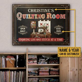 Quilting Room Enjoying Life Personalized Metal Sign - Gift - Thegiftio UK