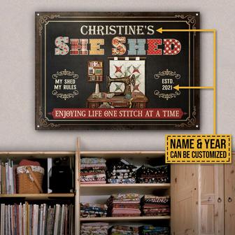 Personalized Quilting Room My Shed My Rules Custom Metal - Thegiftio UK