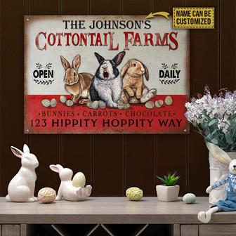 Rabbit Cottontail Hippity Hoppity Custom Metal Sign - Gift - Thegiftio UK