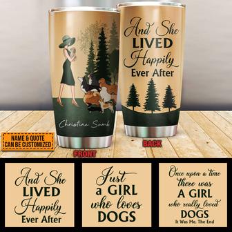 Retro Dog Girl Personalized Tumbler - Gift for Dog Lovers - Thegiftio UK