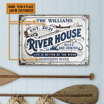 River House Life Is Better Custom Metal Sign - Gift for Home - Thegiftio UK