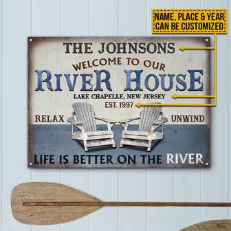 River House Life Is Better Custom Metal Sign - Gift for Home - Thegiftio UK