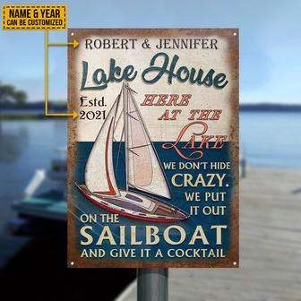 Sailboat Lake House Crazy Custom Metal Sign - Gift for Home - Thegiftio UK