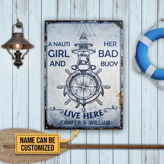 Sailor Her Bad Buoy Live Here Custom Metal Sign - Home Gift - Thegiftio UK