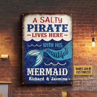 Sailor Mermaid Live Here Custom Metal Sign - Home Decor Gift - Thegiftio UK