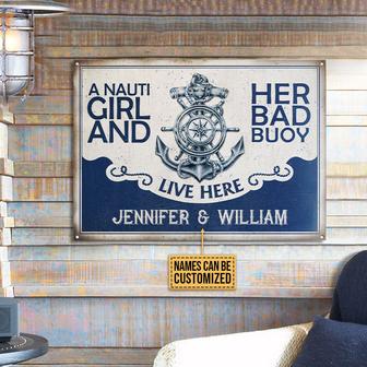 Personalized Sailor Nauti Girl Bad Buoy Metal Sign - Gift - Thegiftio UK