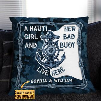 Personalized Sailor A Nauti Girl Bad Buoy Custom Pillow - Thegiftio UK