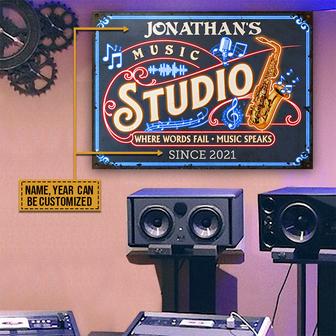 Personalized Saxophone Music Studio Custom Metal Sign - Gift - Thegiftio UK
