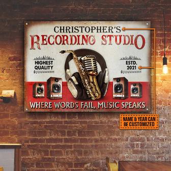 Personalized Saxophone Where Words Fail Custom Metal Sign - Thegiftio UK
