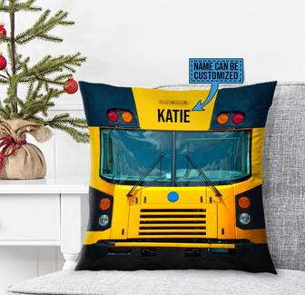 Personalized School Bus Head Pillow - Gift for Students - Thegiftio UK
