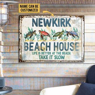 Personalized Sea Turtle Beach House Metal Sign - Home Gift - Thegiftio UK