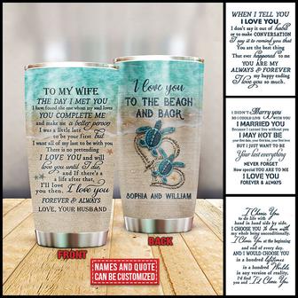 I Love You Sea Turtle Custom Tumbler - Gift for Couples - Thegiftio UK