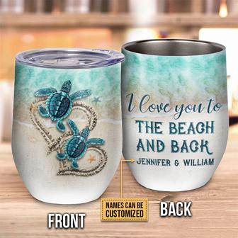 Sea Turtle I Love You Custom Wine Tumbler - Gift for Couples - Thegiftio UK