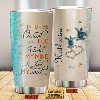 Personalized Sea Turtle Into The Ocean Custom Tumbler - Thegiftio UK