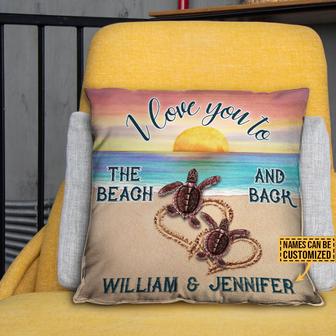 Personalized Sea Turtle Sunset Custom Pillow - Couple Gift - Thegiftio UK