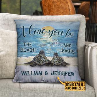 Sea Turtle To The Beach Custom Pillow - Couples Gift - Thegiftio UK