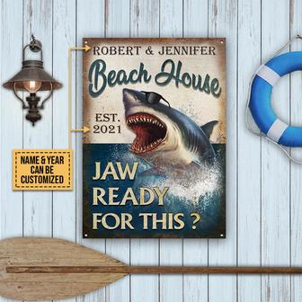Shark Beach House Jaw Ready Custom Metal Sign - Home Gift - Thegiftio UK