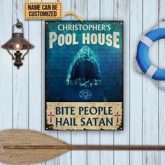 Shark Bite People Personalized Metal Sign - Gift for Friends - Thegiftio UK