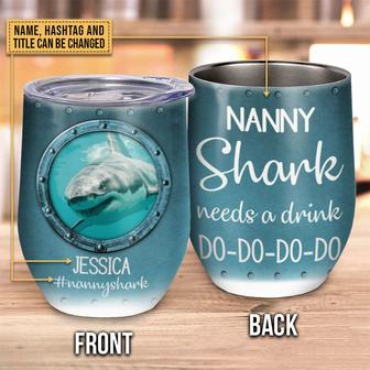 Shark Needs A Drink Custom Wine Tumbler - Ocean Lovers Gift - Thegiftio UK