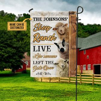Sheep Ranch Left Gate Open Personalized Flag - Farm Gift - Thegiftio UK