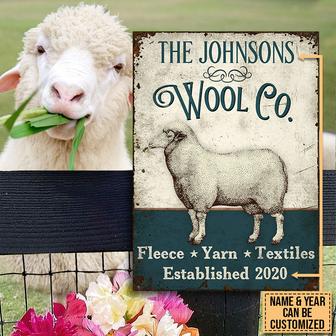 Personalized Sheep Wool Co Metal Sign - Gift for Friends - Thegiftio UK