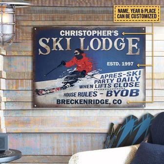 Personalized Skiing Apres Ski Metal Sign - Gift for Skiers - Thegiftio UK