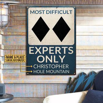 Skiing Experts Only Custom Metal Sign - Gift for Skiers - Thegiftio UK
