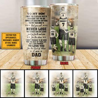 Soccer Dad And Child Never Lose Custom Tumbler - Dad Gift - Thegiftio UK