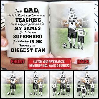 Personalized Soccer Dad And Child Thank You Mug - Dad Gift - Thegiftio UK