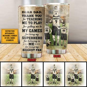 Soccer Dad And Child Thank You Custom Tumbler - Gift for Dad - Thegiftio UK