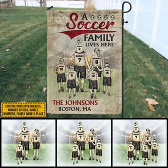 Soccer Family Lives Here Personalized Flag - Gift for Family - Thegiftio UK