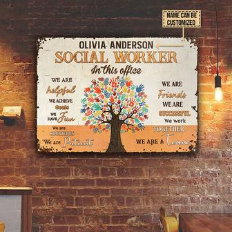 Personalized Social Worker In This Office Custom Metal Sign - Thegiftio UK