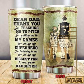 Softball Dad And Daughter Custom Tumbler - Gift for Dad - Thegiftio UK