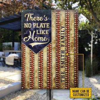 Stars Stripes Baseball No Plate Like Home Custom Metal Sign - Thegiftio UK
