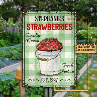 Personalized Strawberry Fresh Produce Custom Metal Sign - Thegiftio UK