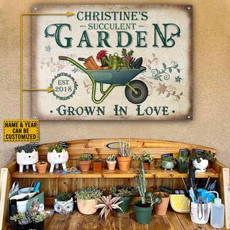 Succulent Garden Grown In Love Custom Metal Sign - Gift - Thegiftio UK