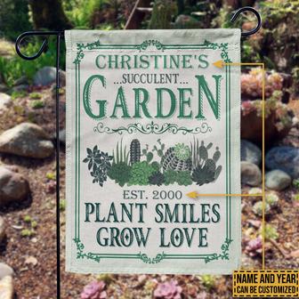 Personalized Succulent Plant Smiles Custom Flag - Gift - Thegiftio UK