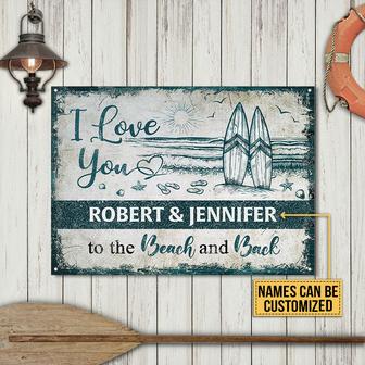 Surfing Beach And Back Custom Metal Sign - Gift for Couples - Thegiftio UK