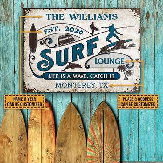 Personalized Surfing Life Wave Metal Sign - Gift for Surfers - Thegiftio UK