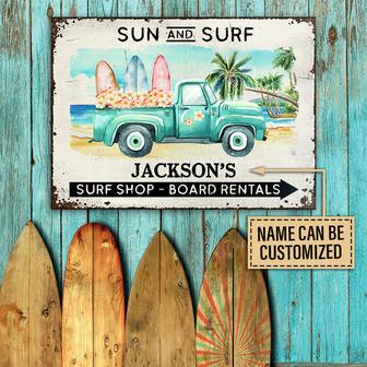 Personalized Surfing Sun And Surf Custom Metal Sign - Gift - Thegiftio UK