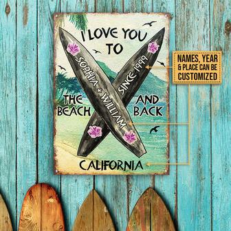Surfing To The Beach Custom Metal Sign - Surfer Gift - Thegiftio UK