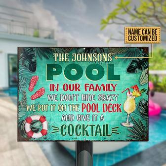 Swimming Pool Hide Crazy Custom Metal Sign - Thegiftio UK