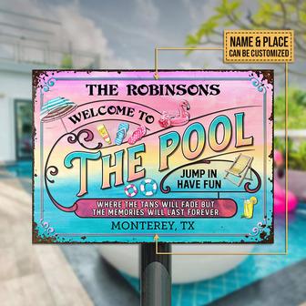Jump In Have Fun Personalized Metal Sign - Pool Lovers Gift - Thegiftio UK
