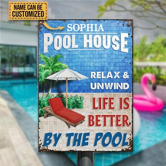 Life Is Better Personalized Metal Sign - Pool Lovers Gift - Thegiftio UK