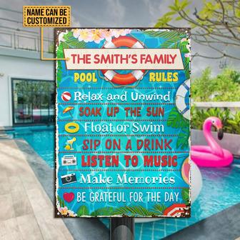 Personalized Swimming Pool Rules Relax Metal Sign - Gift - Thegiftio UK