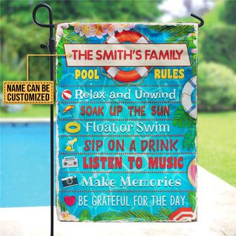 Swimming Pool Rules Personalized Flag - Gift for Pool Owners - Thegiftio UK