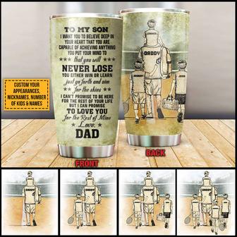 Tennis Dad And Child Never Lose Custom Tumbler - Dad Gift - Thegiftio UK
