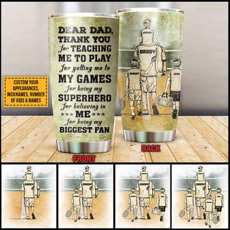 Tennis Dad And Child Thank You Custom Tumbler - Gift for Dad - Thegiftio UK